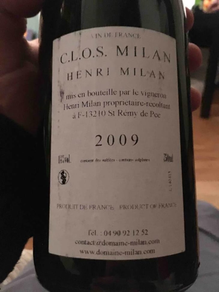 Clos Milan 2009 - Domaine Milan - Emma, Théophile & Henri Milan 