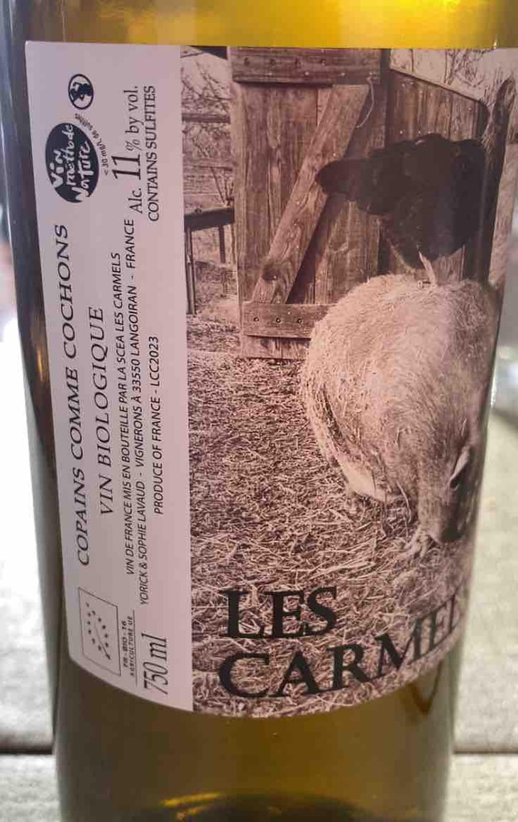 Copains comme cochons - Domaine Les Carmels - Yorick & Sophie Lavaud -2023