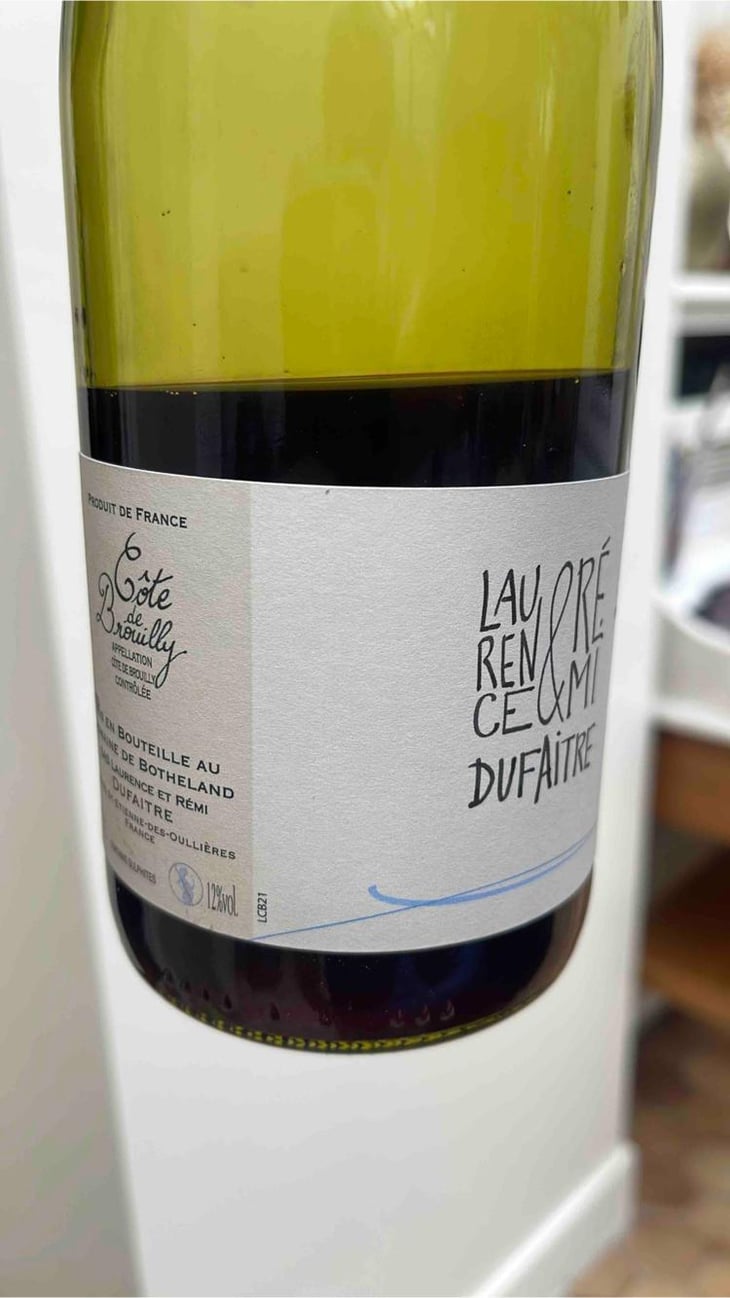 Côte de Brouilly - Domaine de Botheland - Rémi Dufaitre & Laurence Liatard 