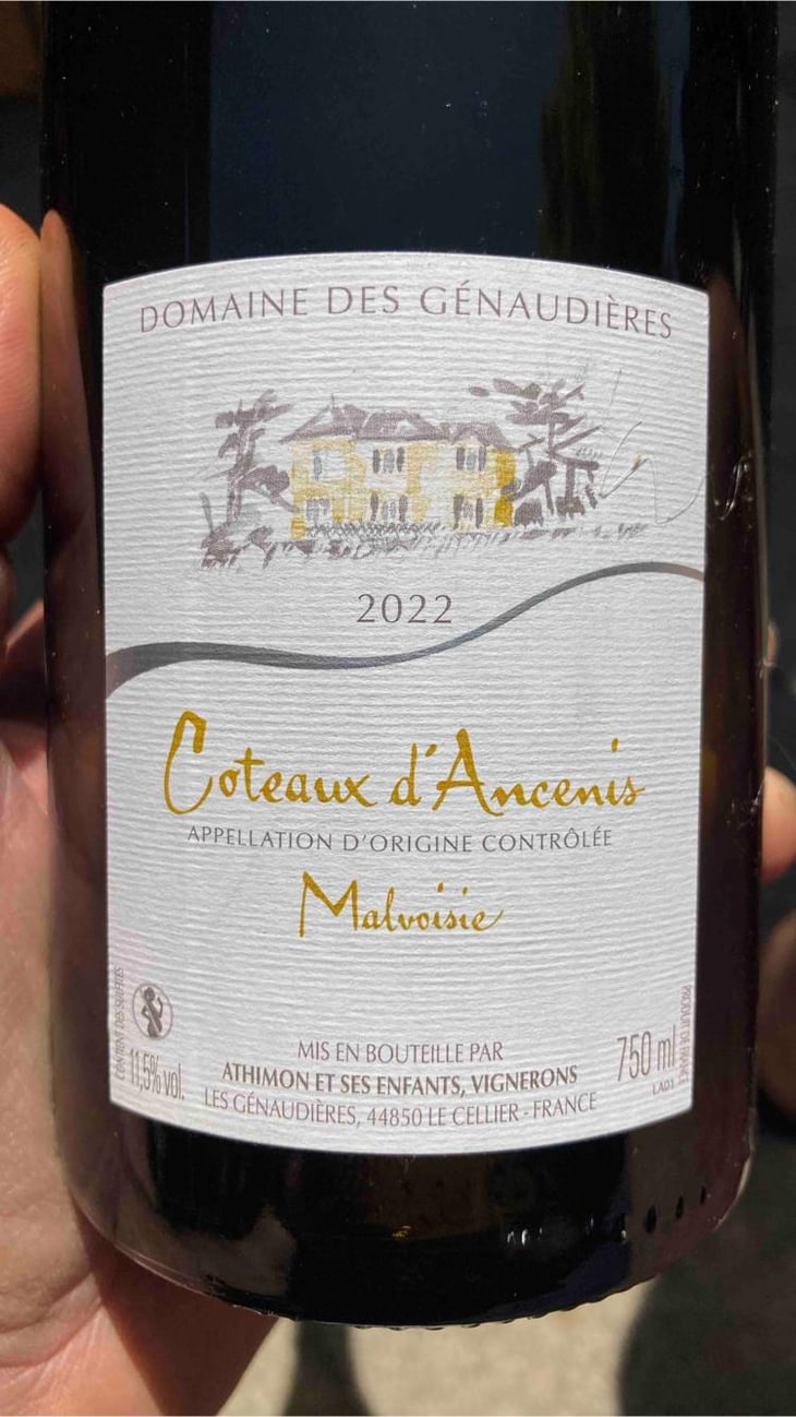 Coteaux D’ancenis - Domaine Des Génaudière - Malvoisie -2022