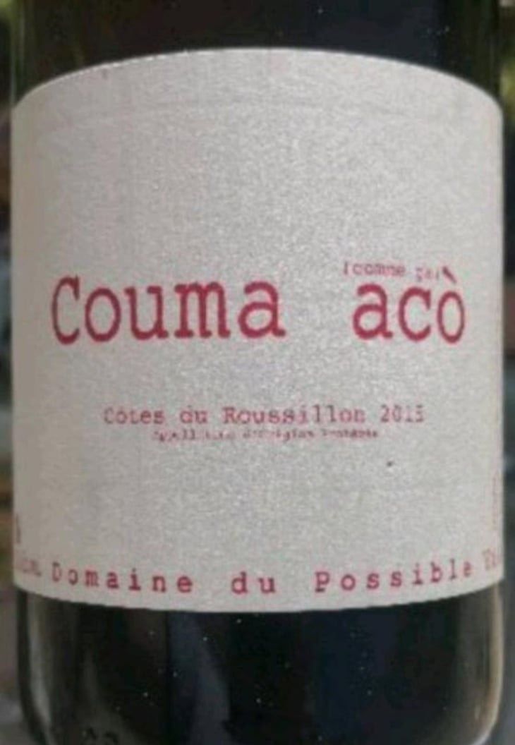 Couma acò - Domaine du Possible - Loïc Roure 