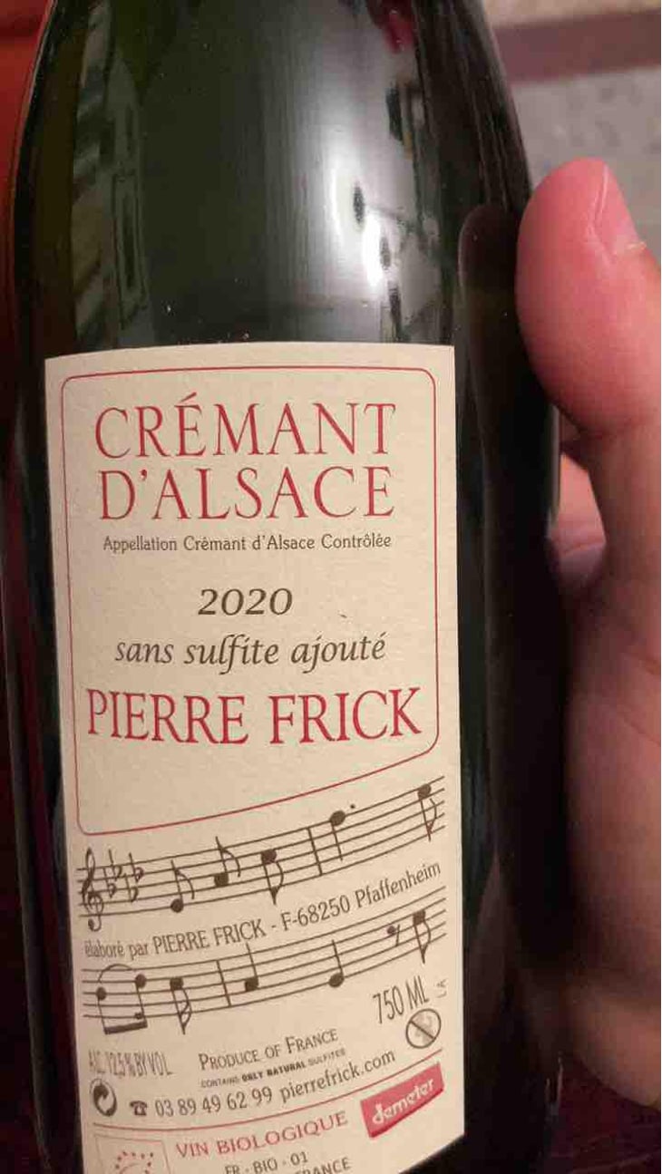 Crémant D’Alsace Riesling - Domaine Pierre Frick - Jean-Pierre, Chantal et Thomas Frick 