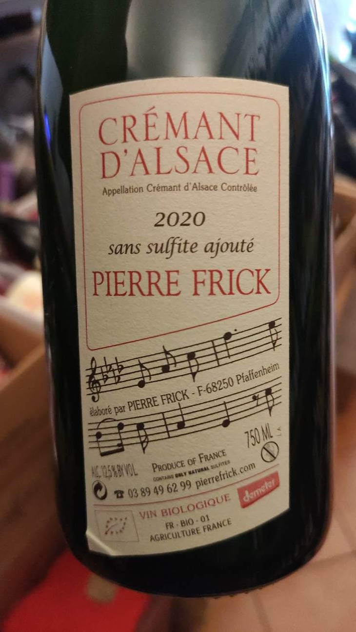 Crémant - Domaine Pierre Frick - Jean-Pierre, Chantal et Thomas Frick -2017