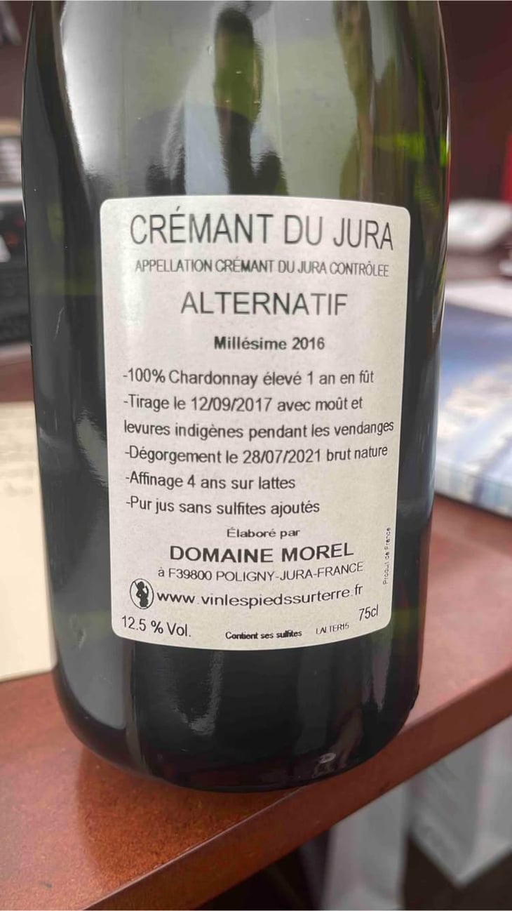 Crémant du Jura Brut Nature - Les Pieds Sur Terre - Valentin Morel 