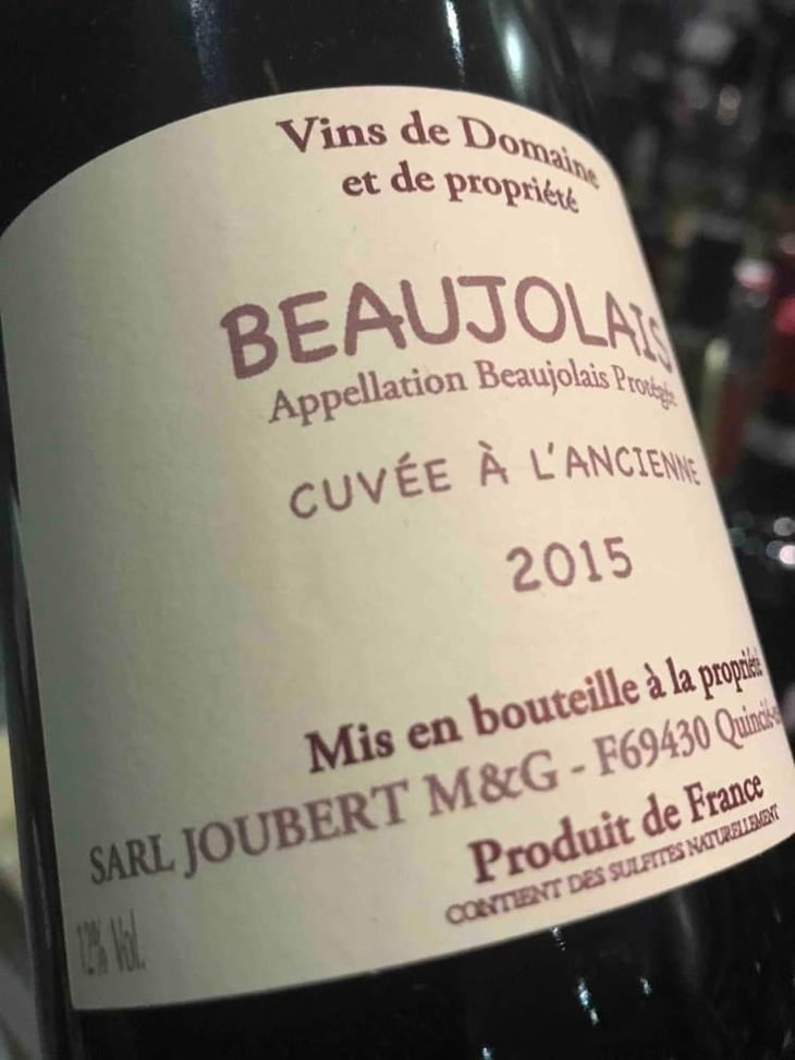 Cuvée à l'Ancienne - Domaine Marcel Joubert - Carine Joubert 