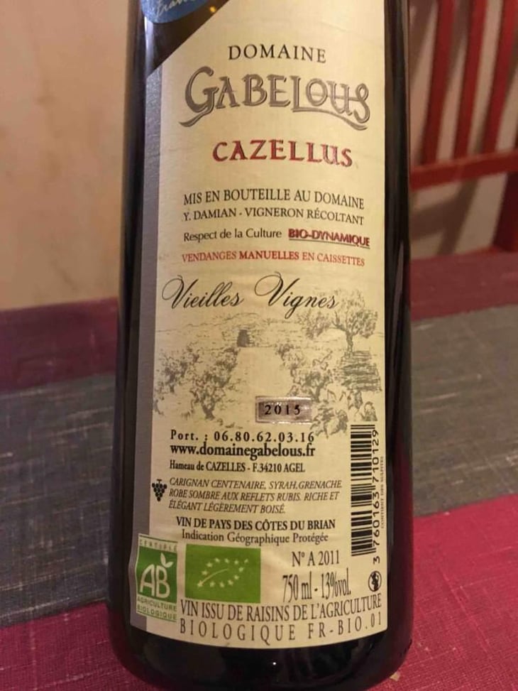 Cuvée Cazelles - Domaine Gabelous - Yoann & Gisèle Damian 