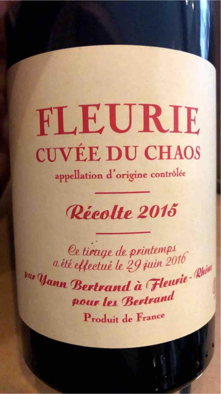 Cuvée du Chaos - Les Bertrand - Guy, Annick & Yann Bertrand 