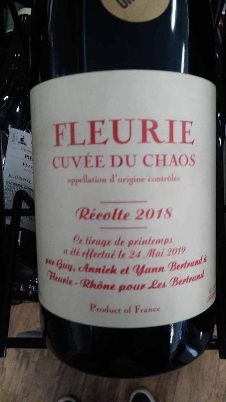 Cuvée du Chaos - Les Bertrand - Guy, Annick & Yann Bertrand 