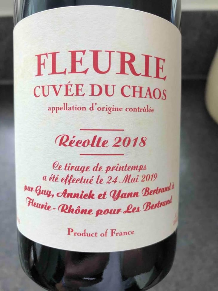 Cuvée du Chaos - Les Bertrand - Guy, Annick & Yann Bertrand 
