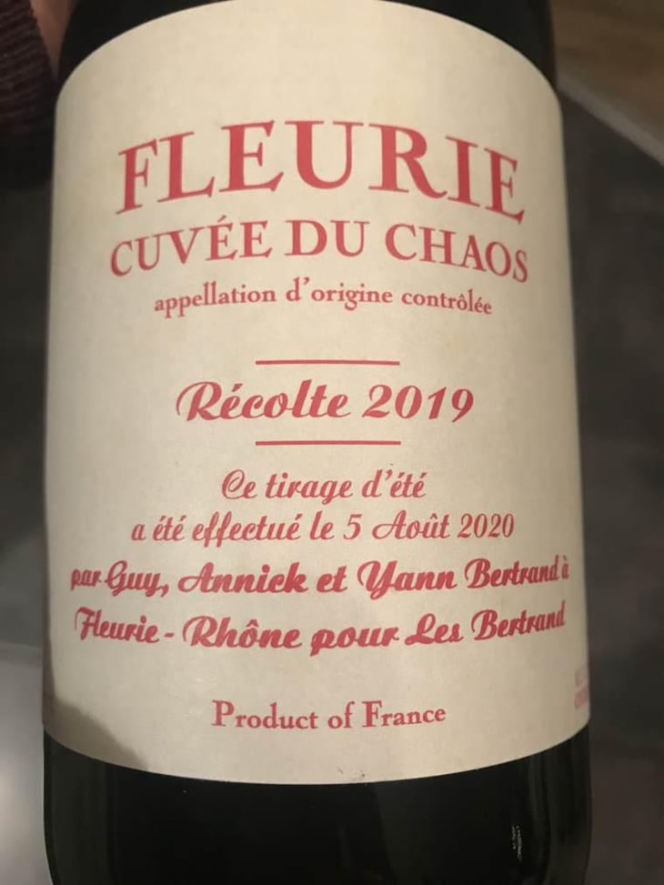 Cuvée du Chaos - Les Bertrand - Guy, Annick & Yann Bertrand 
