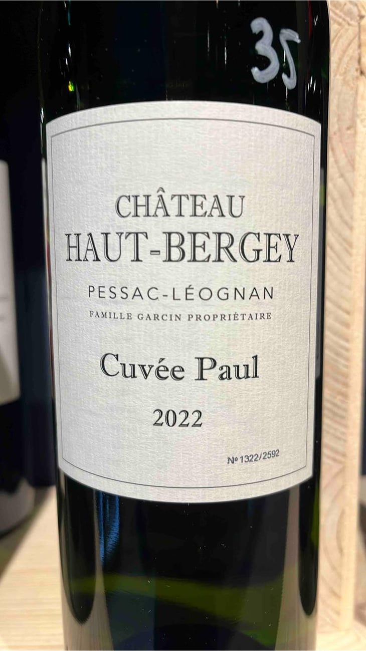 Cuvée Paul Blanc - Château Haut Bergey - Paul Garcin -2022