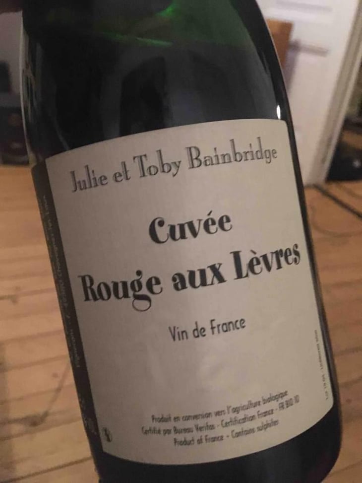 Cuvée Rouge Aux Lèvres - Bainbridge & Cathcart - Toby & Julie Bainbridge 