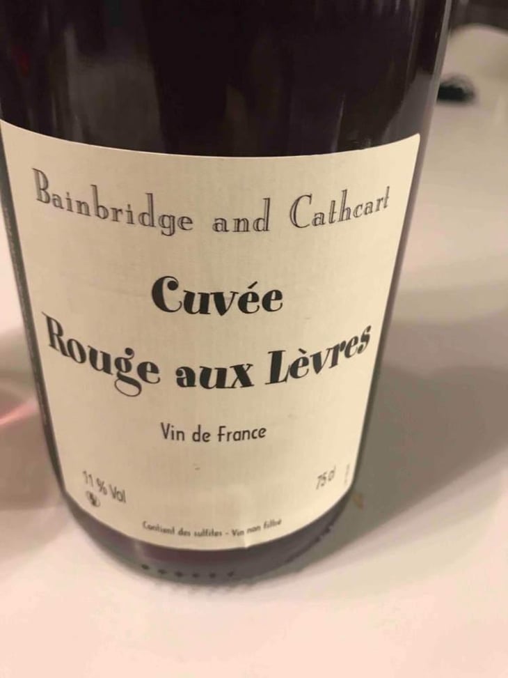 Cuvée Rouge Aux Lèvres - Bainbridge & Cathcart - Toby & Julie Bainbridge 