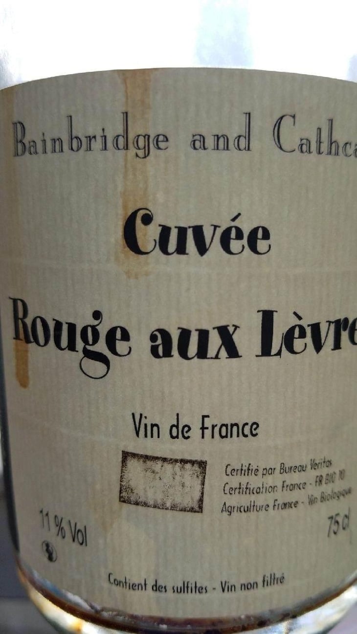 Cuvée Rouge Aux Lèvres - Bainbridge & Cathcart - Toby & Julie Bainbridge 