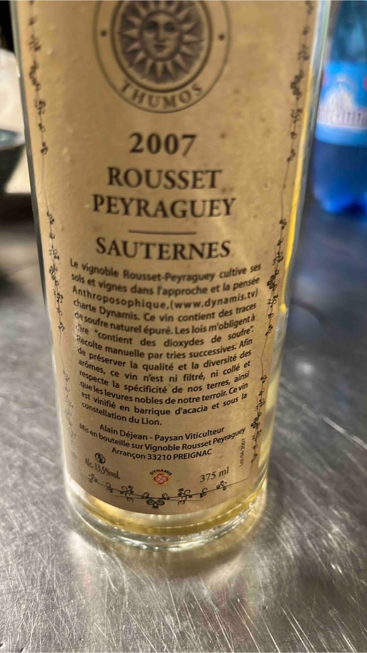 Cuvée Thumos - Rousset-Peyraguey - Alain Dejean 