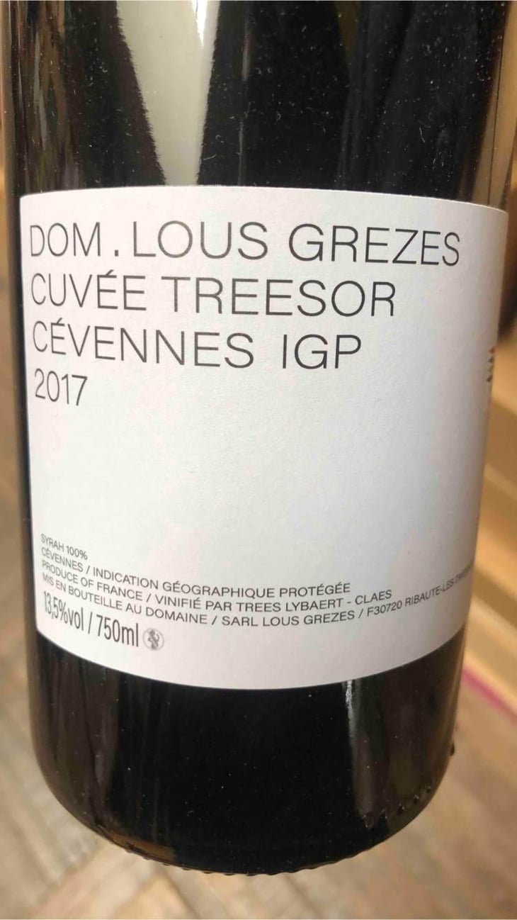 Cuvée Treesor IGP Cévennes - Domaine Lous Grèzes - Luc & Trees Lybaert 