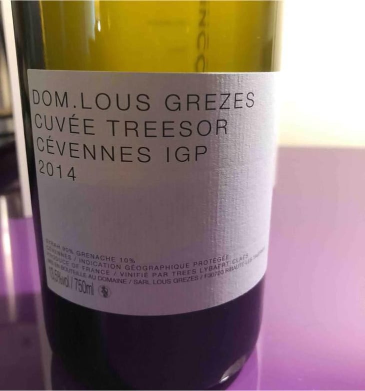 Cuvée Treesor IGP Cévennes - Domaine Lous Grèzes - Luc & Trees Lybaert 
