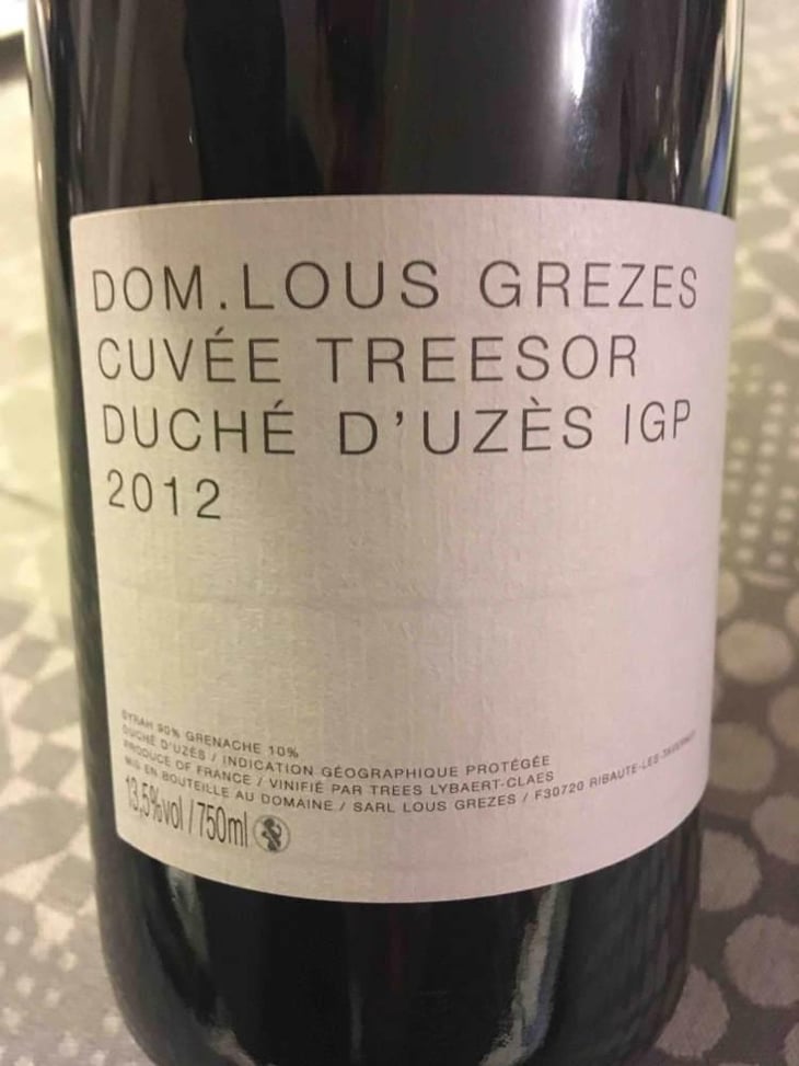 Cuvée Treesor IGP Duché d'Uzès - Domaine Lous Grèzes - Luc & Trees Lybaert 