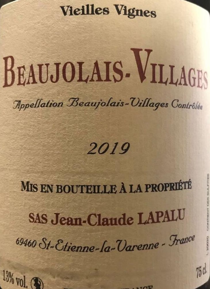Beaujolais Villages Vieilles Vignes - Jean-Claude Lapalu - Jean-Claude Lapalu 