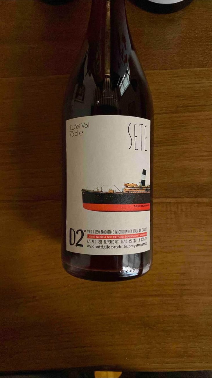 D2° Rosso - Sete - Vini Naturali - Emiliano Giorgi, Arcangelo Galuppi, Martina D’Alessio -2020
