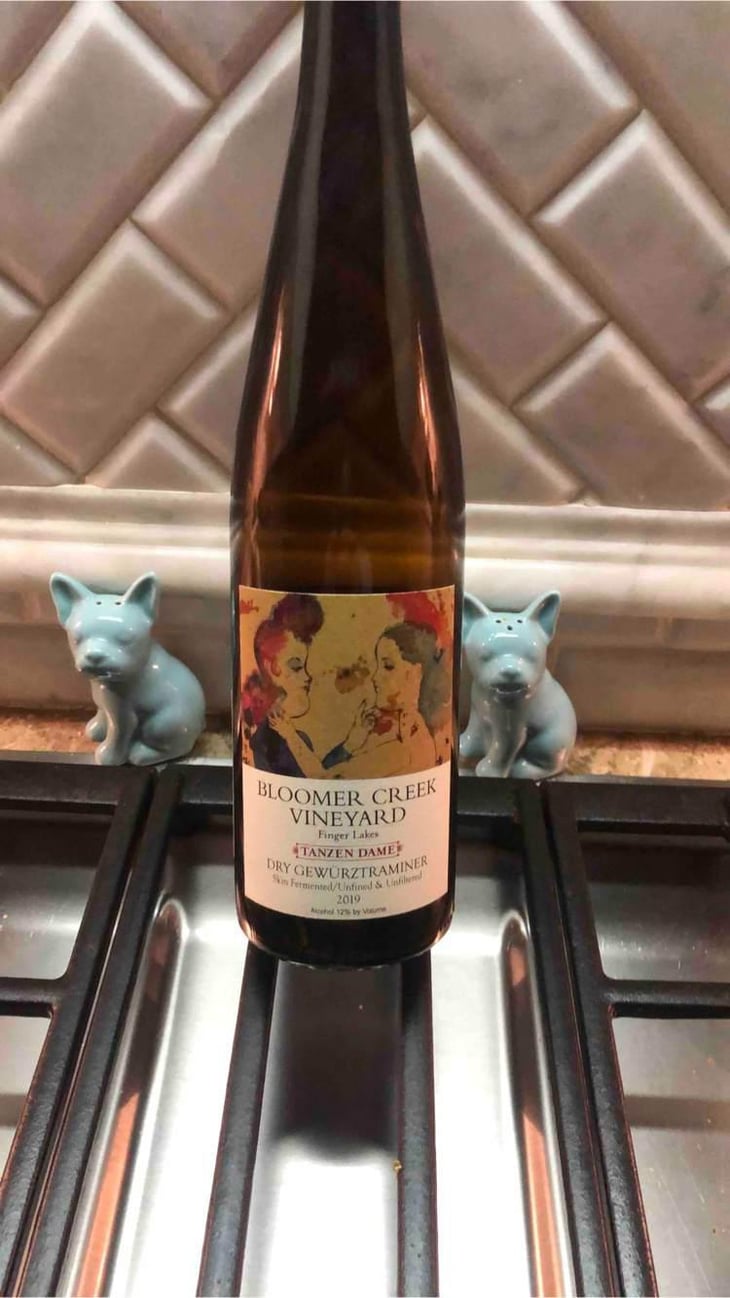 Tanzen Dame - Skin Fermented ("Orange") Gewürztraminer - Bloomer Creek Vineyard - Kim Engle & Debra Bermingham 
