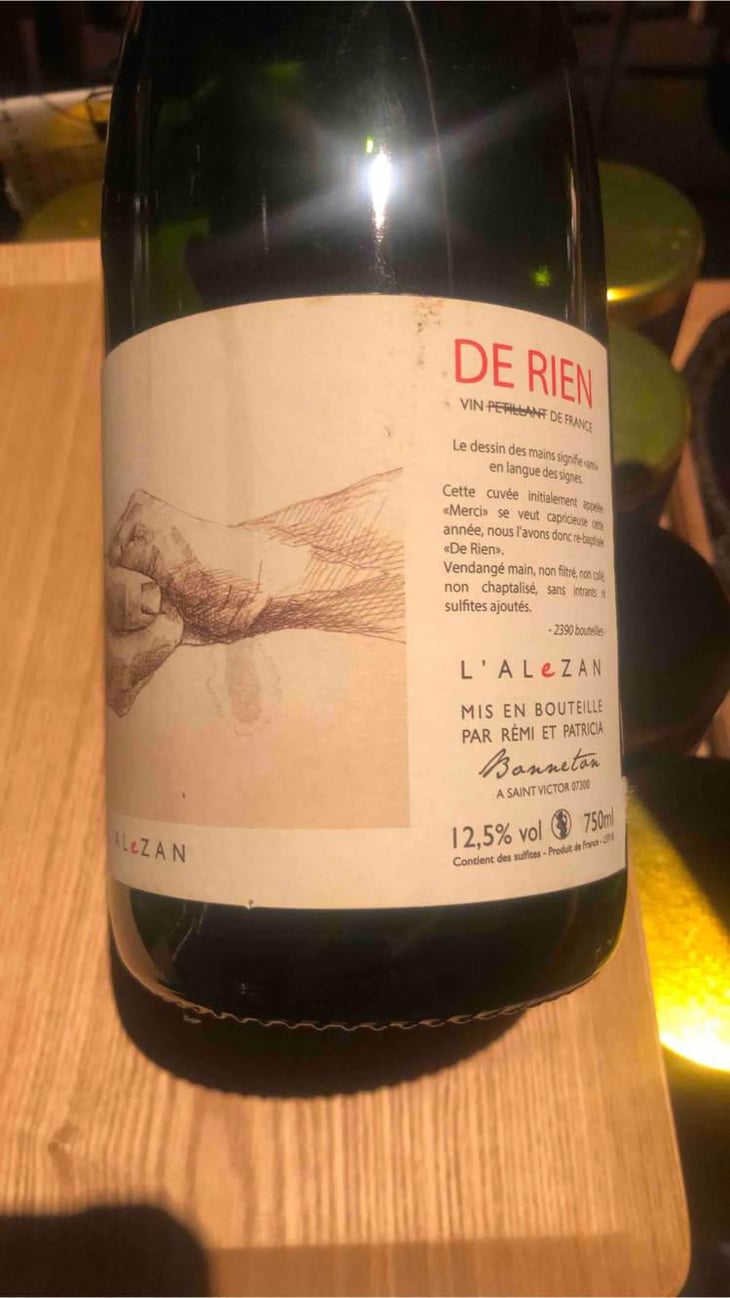 De Rien (Rosé) - Domaine de l'Alezan - Remi & Patricia Bonneton -2018