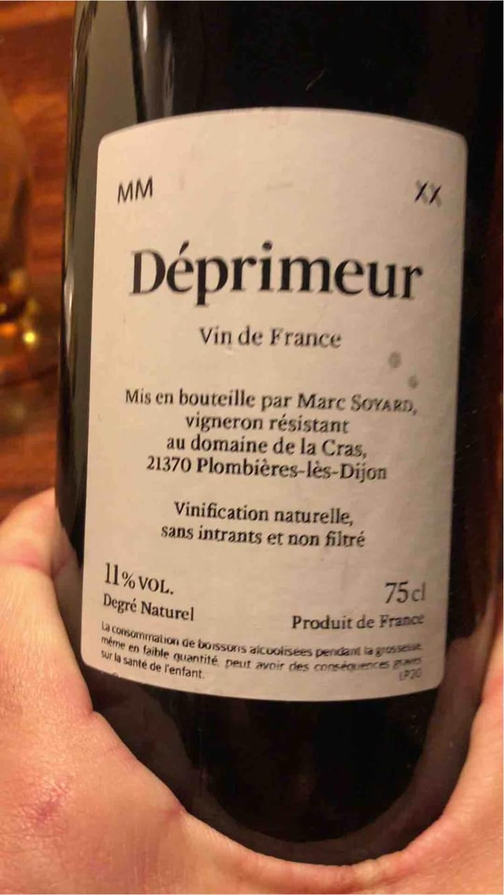 Déprimeur - Domaine de la Cras - Marc Soyard 