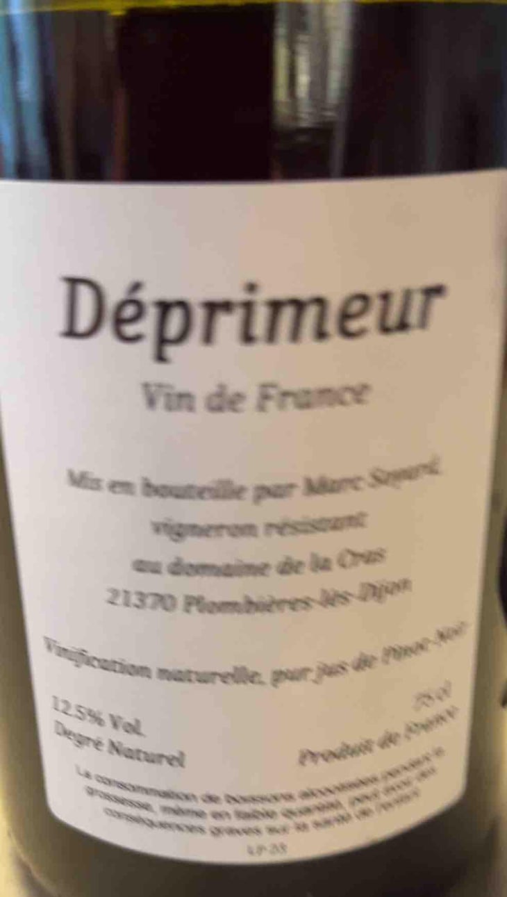 Déprimeur - Domaine de la Cras - Marc Soyard 
