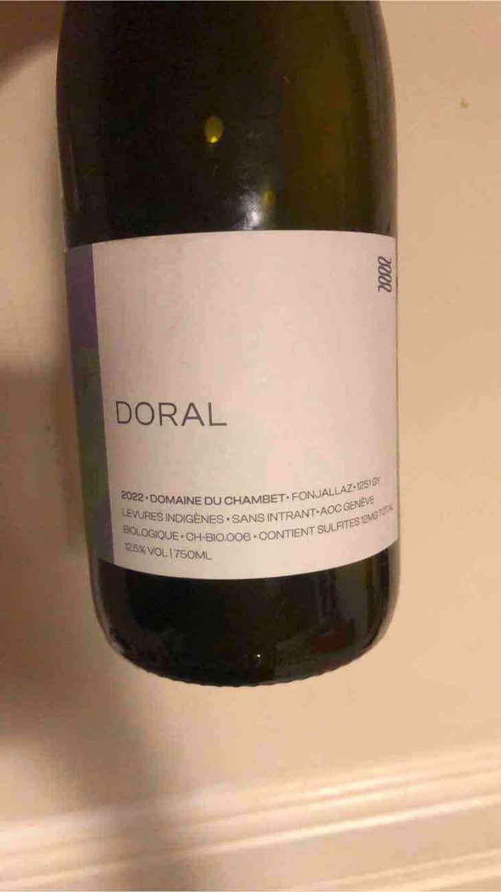 Doral - Domaine du Chambet - Anthony Fonjallaz -2022
