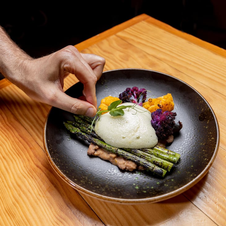 Esparragos, Alubias De Tolosa, Coliflor Amarilla Y Violeta - Rasoterra - 653987