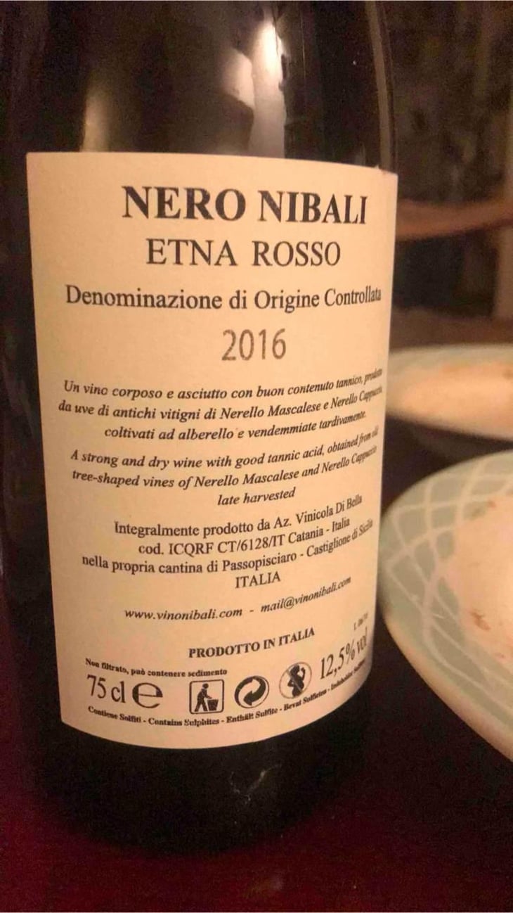 Etna Rosso Nero Nibali - Az. Vinicola Di Bella , Castiglione di Sicilia - Di Bella -2016