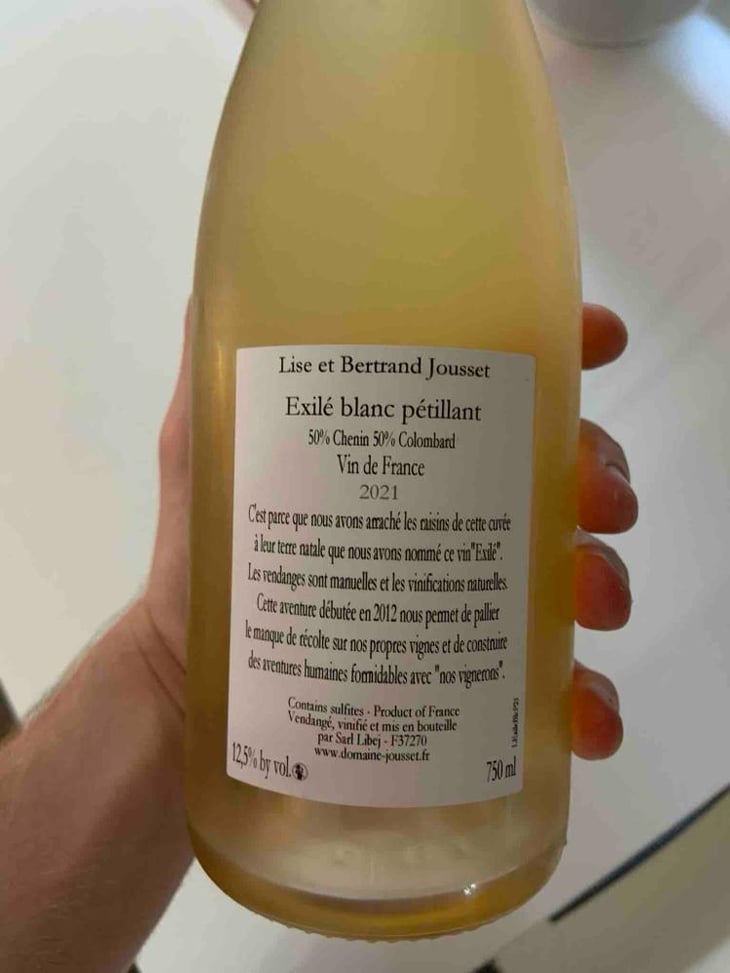 Exilé Blanc Pétillant - Domaine Jousset - Lise & Bertrand Jousset 