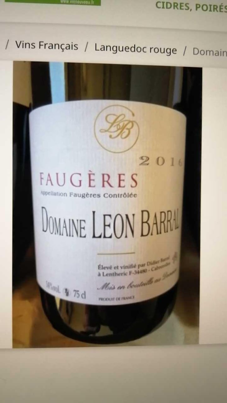 Faugères "Tradition" - Domaine Léon Barral - Didier Barral 