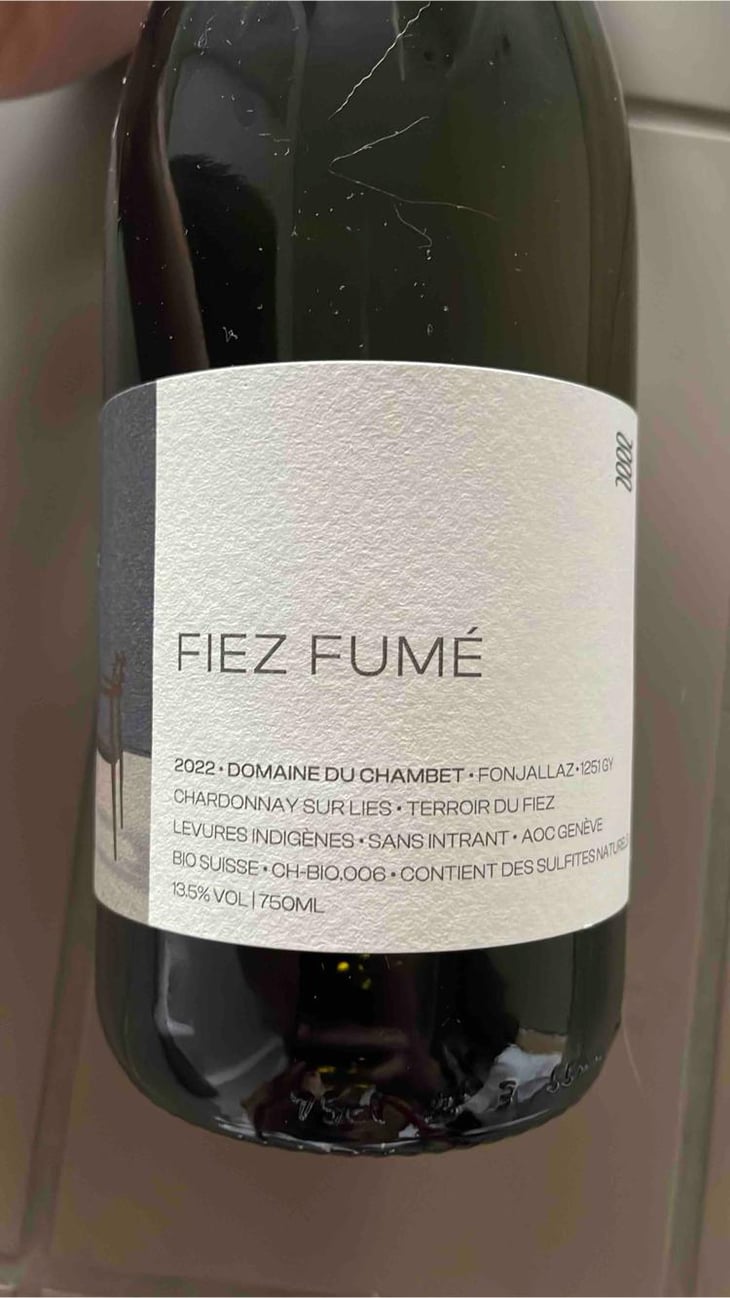 Fiez - Fumé - Domaine du Chambet - Anthony Fonjallaz 