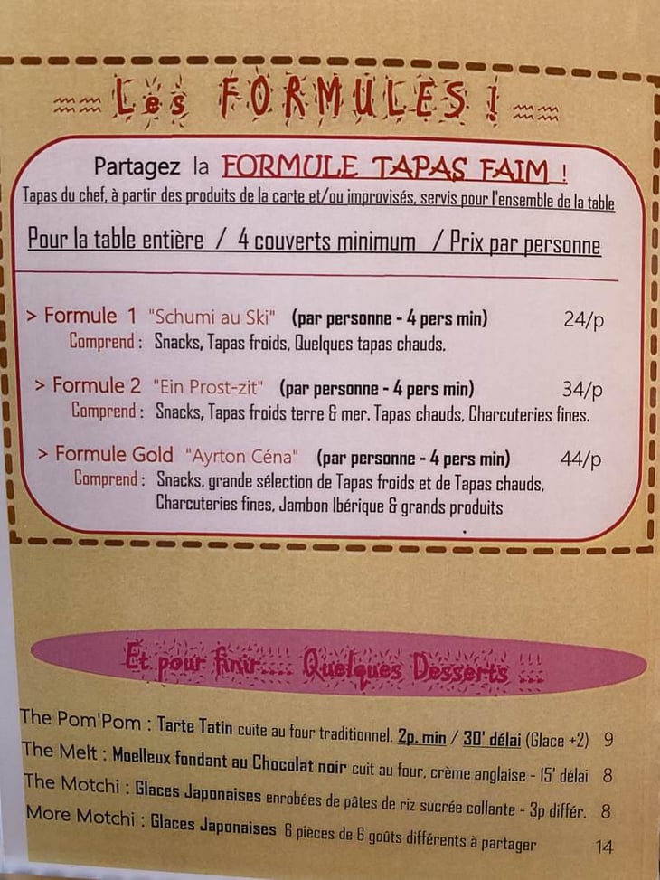Formules Et Desserts - Saka 20 - 499044