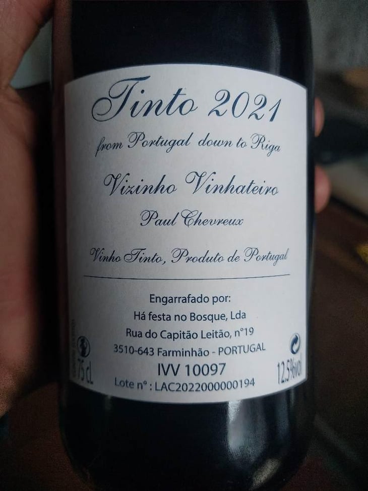 Tinto - Vizinho Vinhateiro - Charlotte Hugel & Paul Chevreux -2021
