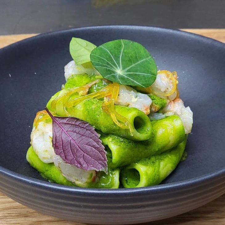 Fusilli Pesto Di Shiso, Scampi E Limone Candito - Osteria rosso di sera - 666128
