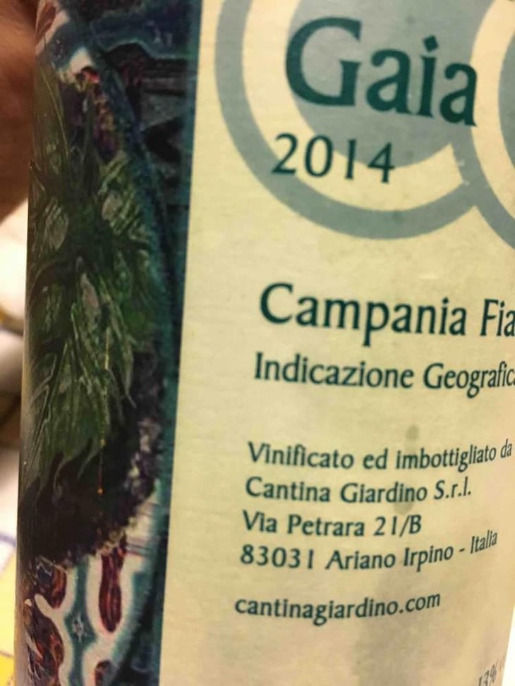 Gaia - Cantina Giardino - Antonio Di Gruttola & Daniela De Gruttola -2019