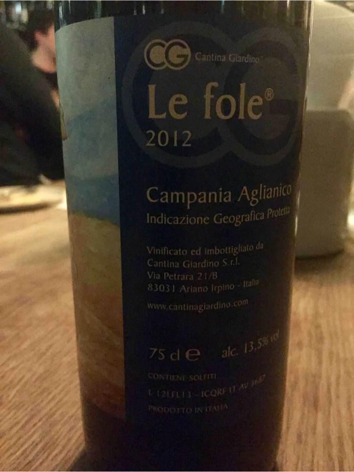 Le fole - Cantina Giardino - Antonio Di Gruttola & Daniela De Gruttola -2022