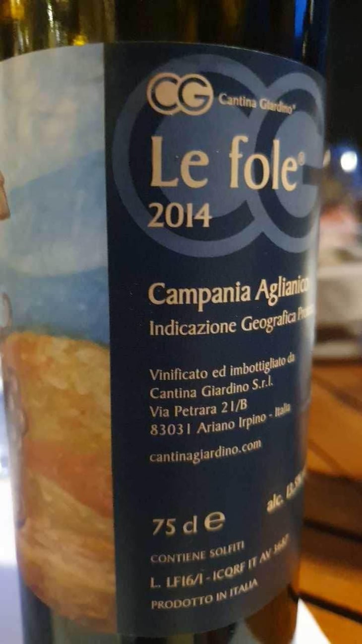 Le fole - Cantina Giardino - Antonio Di Gruttola & Daniela De Gruttola -2022