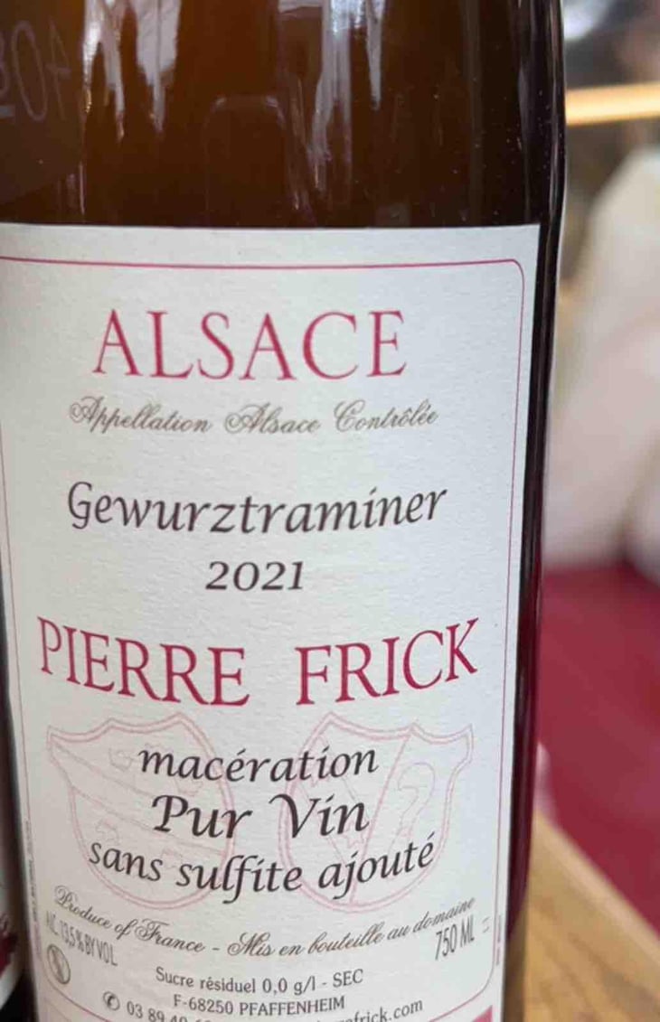 Gewurztraminer Macération Sec - Domaine Pierre Frick - Jean-Pierre, Chantal et Thomas Frick 