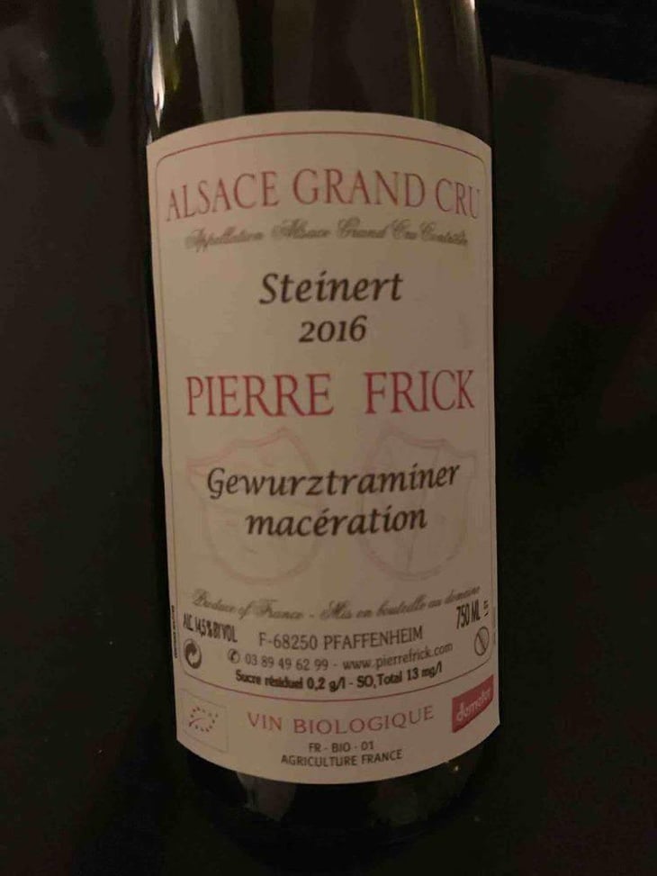 Gewurztraminer Macération Steinert - Domaine Pierre Frick - Jean-Pierre, Chantal et Thomas Frick 