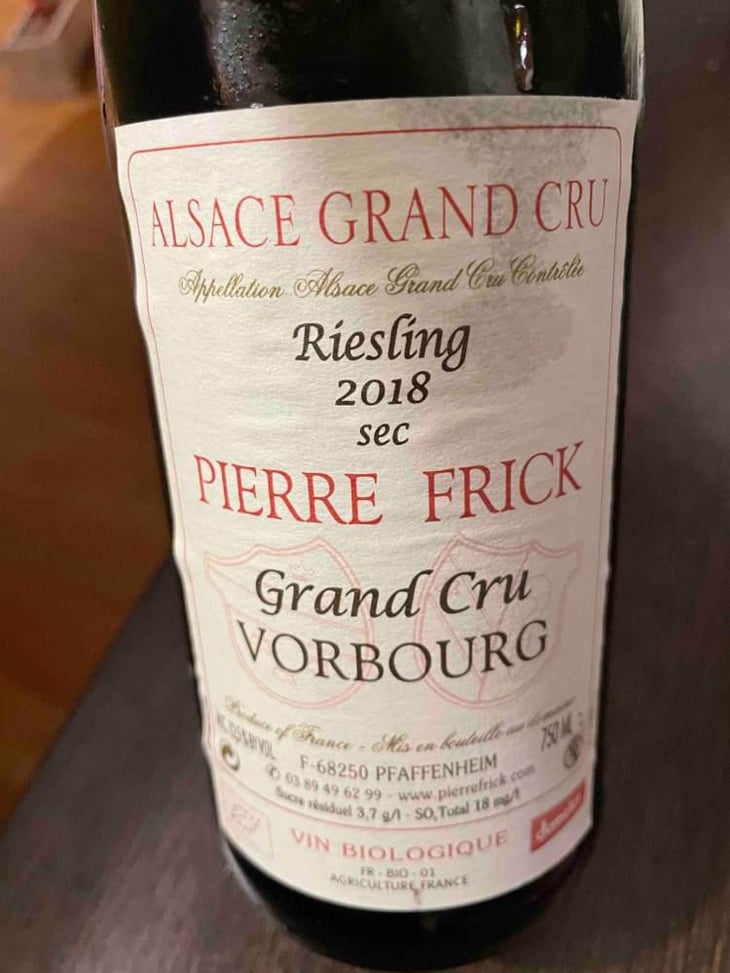 Grand Cru Vorbourg Riesling - Domaine Pierre Frick - Jean-Pierre, Chantal et Thomas Frick 