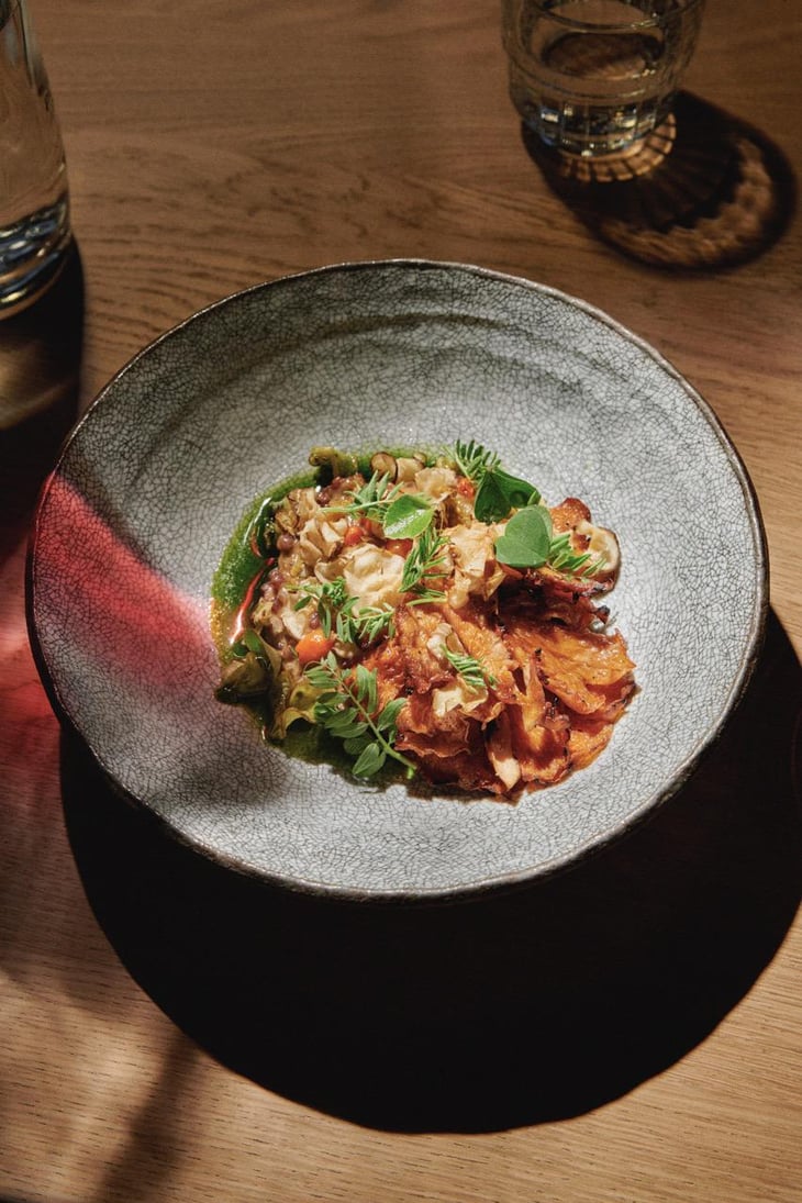 Grilled Pink Oyster Mushroom (Vegan) - Alma Prague Restaurant - 711682