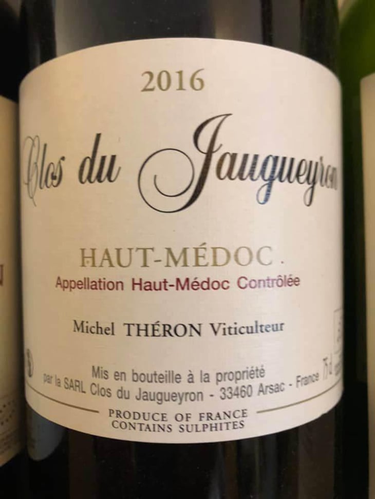 Haut Médoc - Clos Du Jaugeyron - Michel Théron & Stéphanie Destruhaut -2016