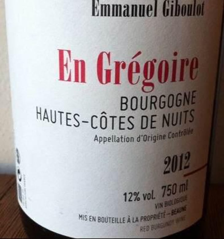 Hautes-Côtes-de-Nuits "En Grégoire" Rouge - Domaine Emmanuel Giboulot - Emmanuel Giboulot 