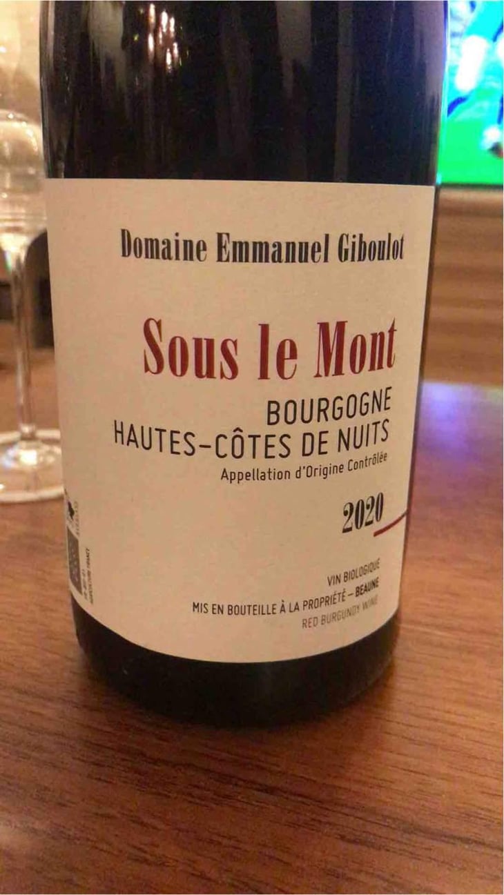 Hautes-Côtes-de-Nuits "Sous le Mont" Rouge - Domaine Emmanuel Giboulot - Emmanuel Giboulot 