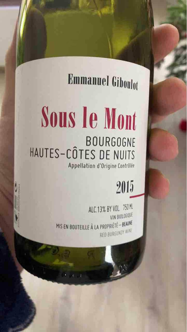 Hautes-Côtes-de-Nuits "Sous le Mont" Rouge - Domaine Emmanuel Giboulot - Emmanuel Giboulot 