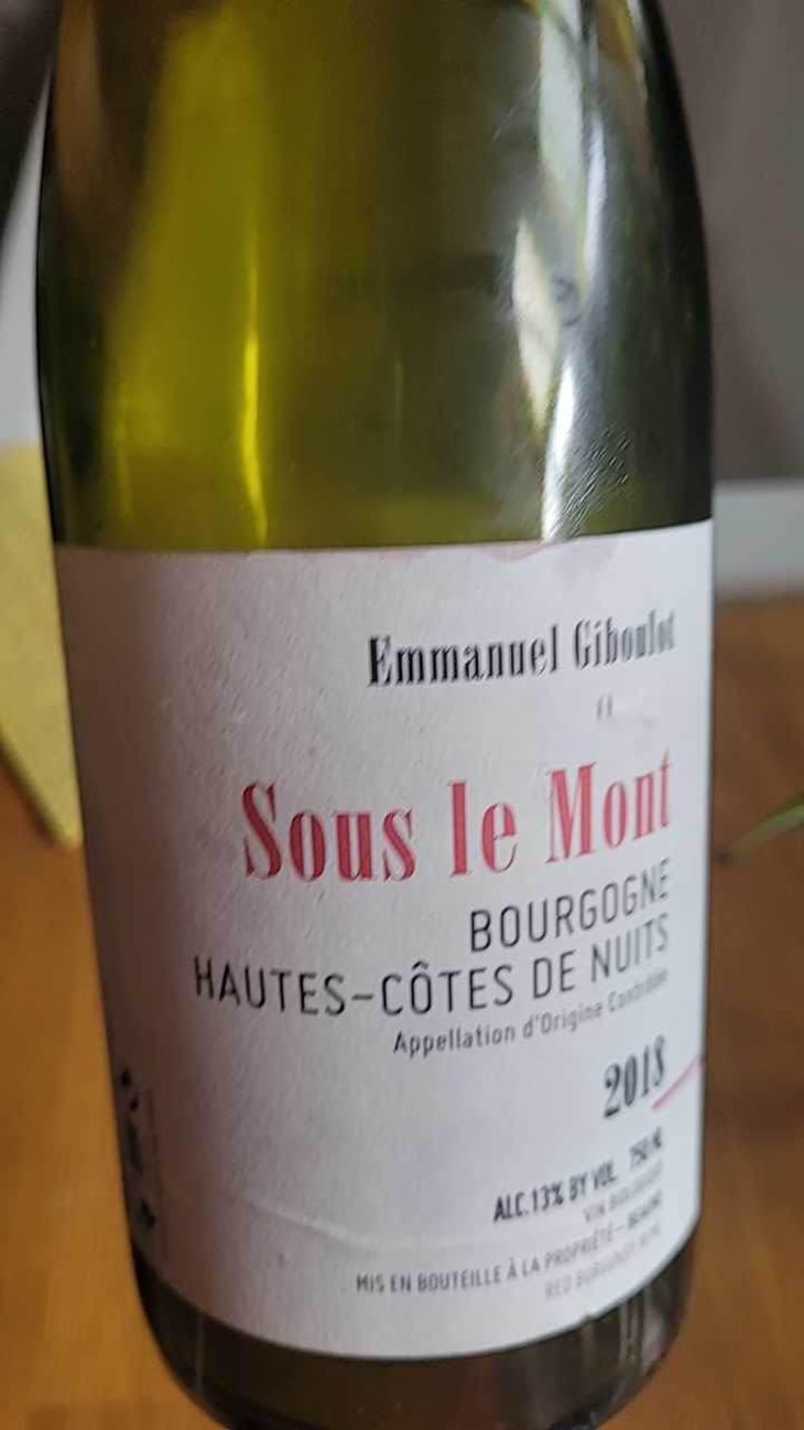 Hautes-Côtes-de-Nuits "Sous le Mont" Rouge - Domaine Emmanuel Giboulot - Emmanuel Giboulot 