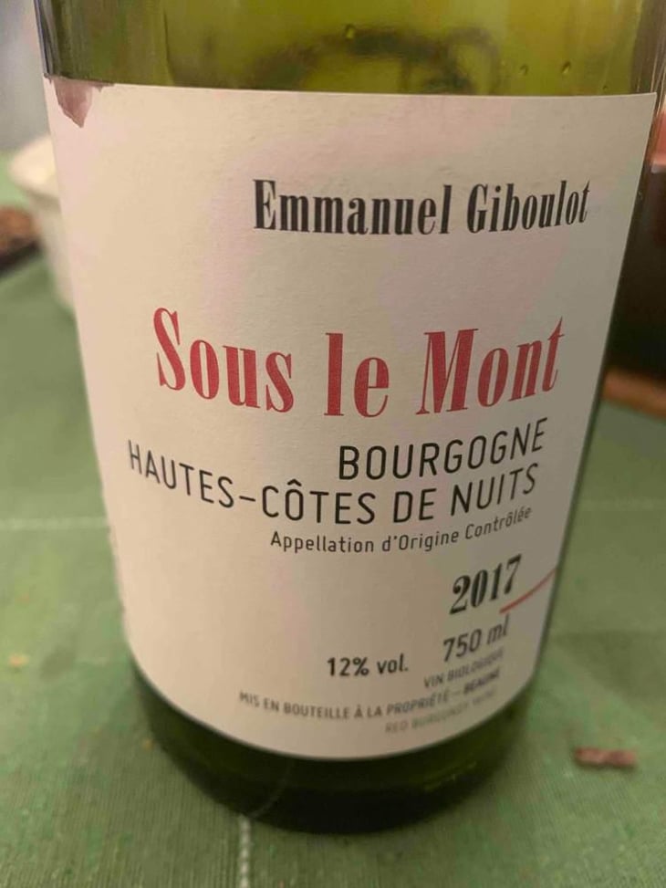 Hautes-Côtes-de-Nuits "Sous le Mont" Rouge - Domaine Emmanuel Giboulot - Emmanuel Giboulot 